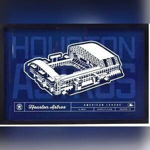 Houston Astros Minute Maid Park Stadium Ballpark Blueprint Baseball Wall Art